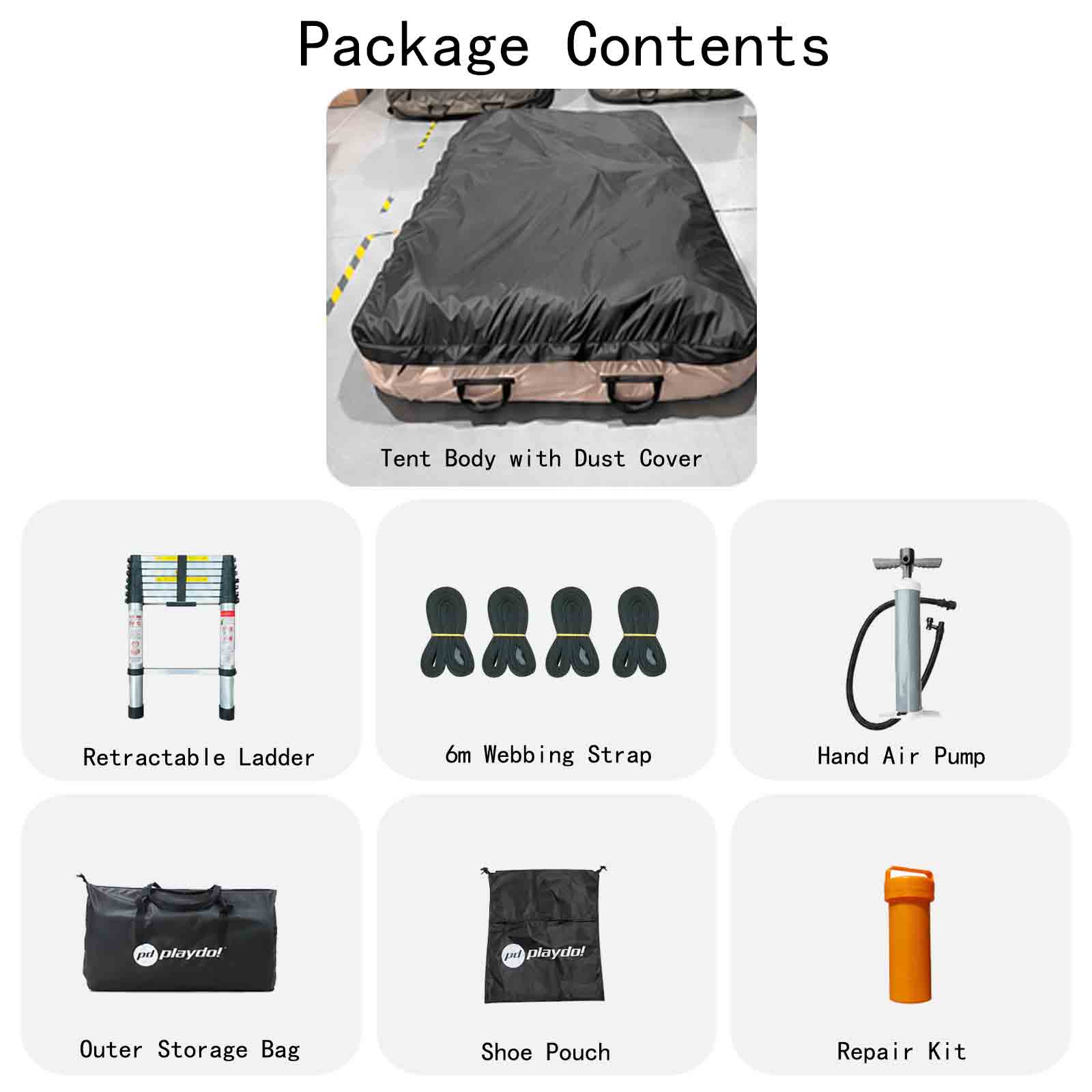 Accesorios incluidos con la carpa